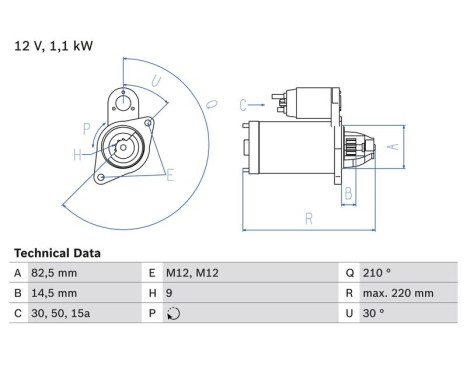 Startmotor 1633 Bosch
