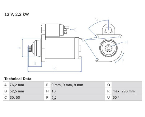 Startmotor 1634 Bosch