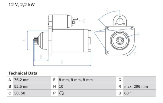 Startmotor 1634 Bosch