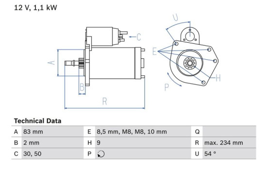 Startmotor 1680 Bosch