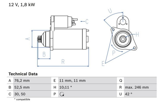 Startmotor 1698 Bosch