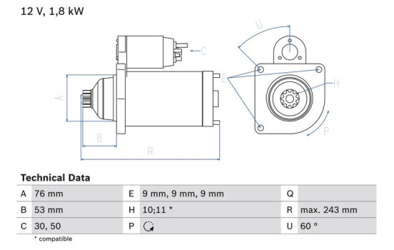 Startmotor 1699 Bosch