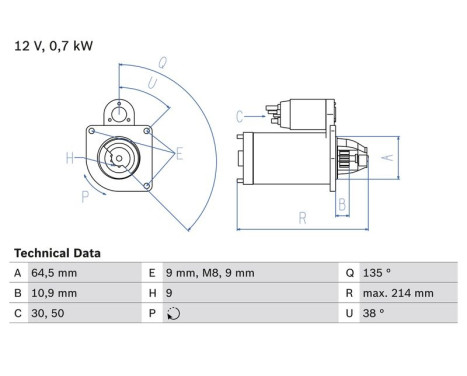 Startmotor 1703 Bosch