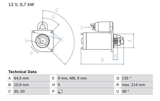 Startmotor 1703 Bosch