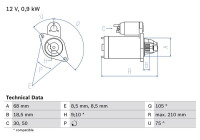 Startmotor 1712 Bosch