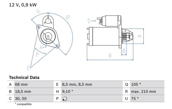 Startmotor 1712 Bosch