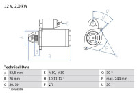 Startmotor 1726 Bosch