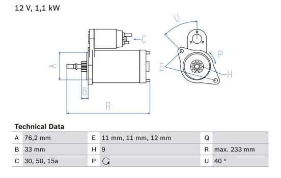 Startmotor 1820 Bosch
