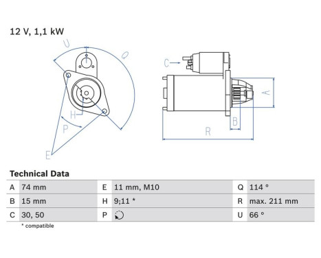 Startmotor 1848 Bosch