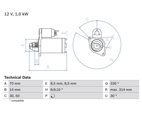 Startmotor 1857 Bosch