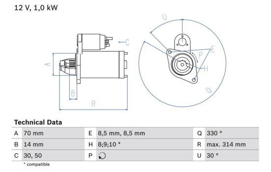 Startmotor 1857 Bosch