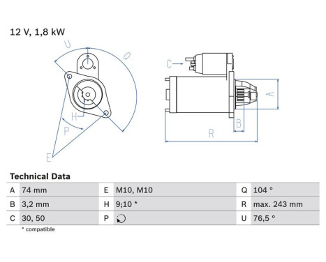 Startmotor 1868 Bosch