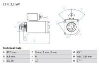 Startmotor 1890 Bosch