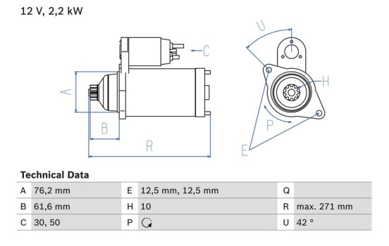 Startmotor 2027 Bosch