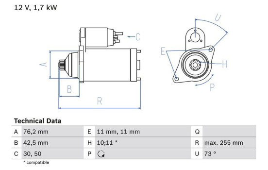 Startmotor 2028 Bosch