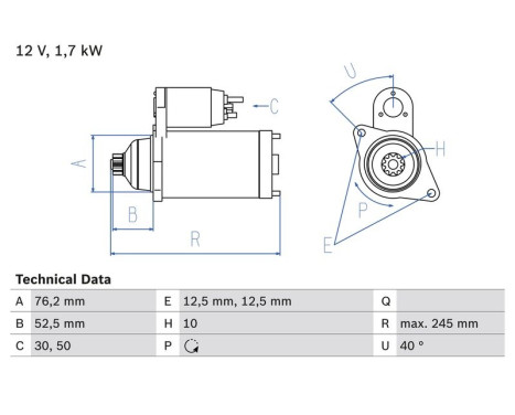 Startmotor 2030 Bosch
