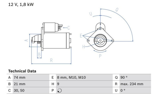 Startmotor 2123 Bosch