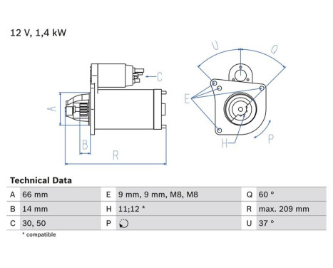 Startmotor 2165 Bosch