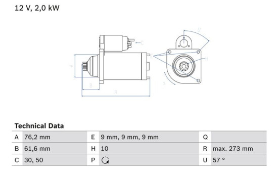 Startmotor 2187 Bosch