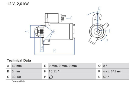 Startmotor 2267 Bosch