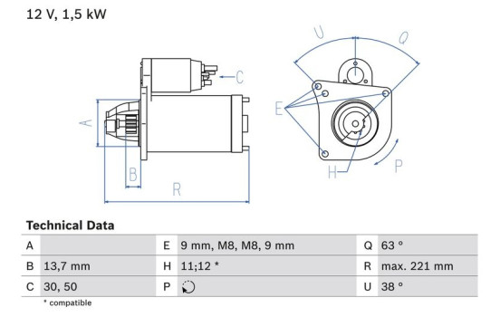 Startmotor 2279 Bosch