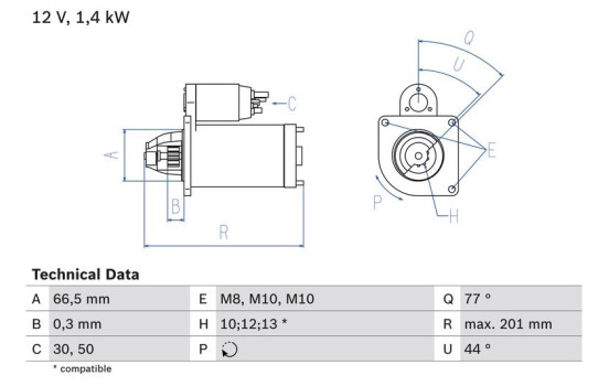 Startmotor 2280 Bosch