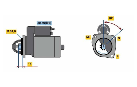Startmotor 2402 Bosch, bild 2