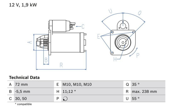 Startmotor 2547 Bosch