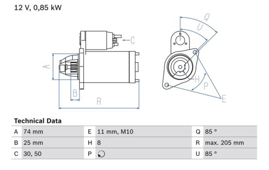 Startmotor 2564 Bosch
