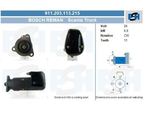Startmotor 911.203.113.215 Bosch