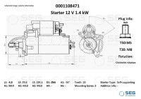Startmotor Citroën/Peugeot 1,4 kw