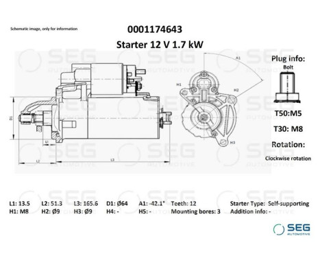Startmotor Citroën/Peugeot 1,4 kw, bild 2