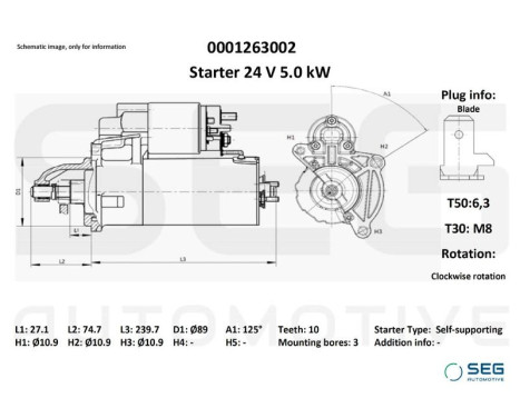 Startmotor Daf 4,0 kw