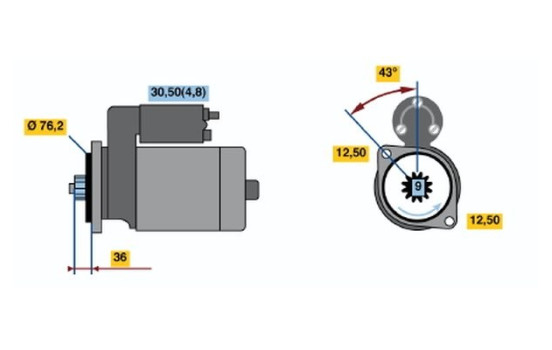 Startmotor DB(L)12V0,9kW Bosch