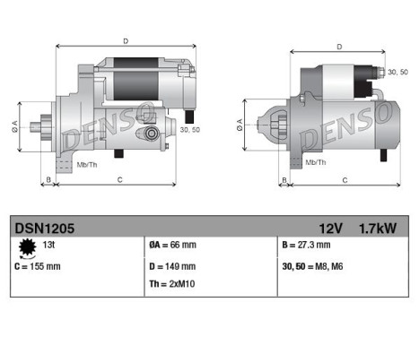 Startmotor DSN1205 Denso