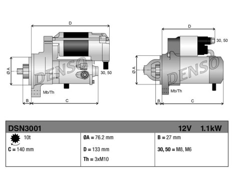 Startmotor DSN3001 Denso