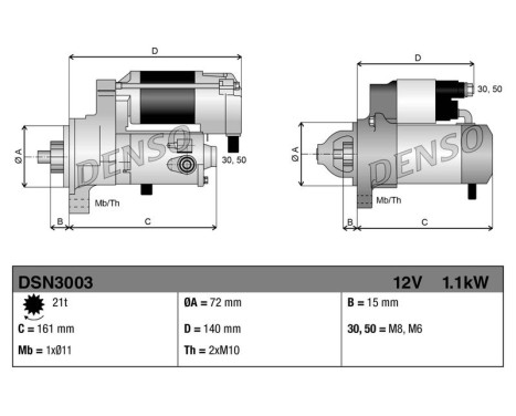 Startmotor DSN3003 Denso