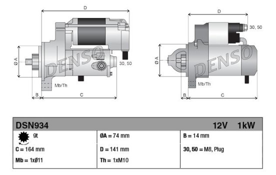 Startmotor DSN934 Denso
