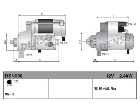 Startmotor DSN958 Denso