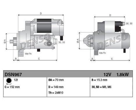 Startmotor DSN967 Denso