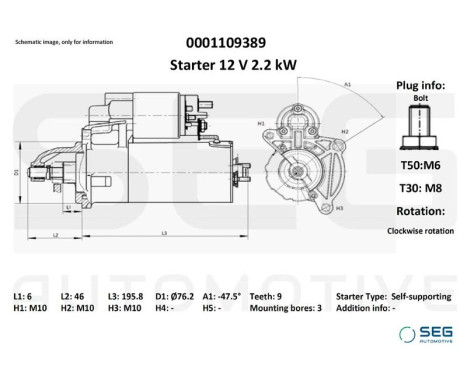 Startmotor Ford 2,0 kw, bild 2