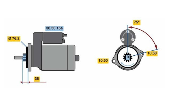 Startmotor GB(R)12V1,5kW Bosch
