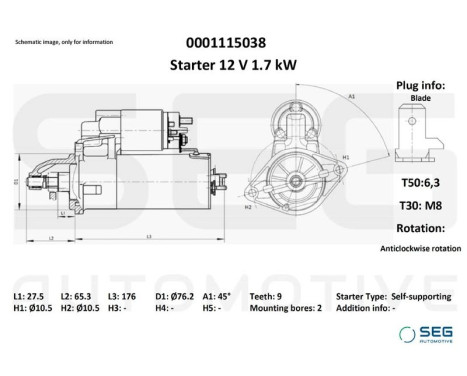Startmotor Hatz 1,4 kw, bild 2