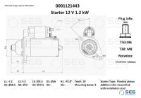 Startmotor Land Rover 1,1 kw