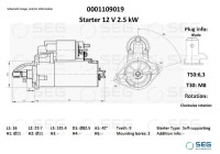 Startmotor Lombardini 2,0 kw