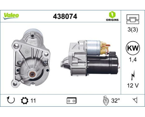 Startmotor NEW ORIGINAL PART 438074 Valeo