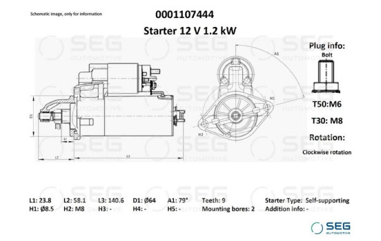 Startmotor Opel 1,1 kw, bild 6
