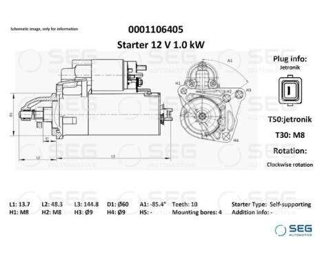 Startmotor Peugeot / Mini 0,9 kw, bild 6