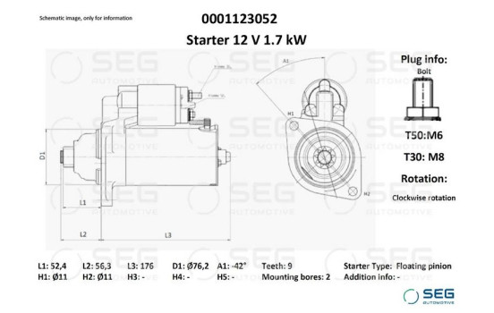 Startmotor Porsche 1,7 kW, bild 2