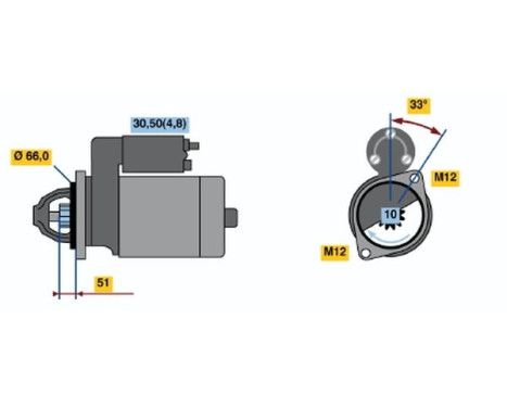 Startmotor R70-L1512V(R) Bosch, bild 5